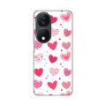 Silikonska futrola - maska print Skin za Huawei Honor X7b Pink Hearts.