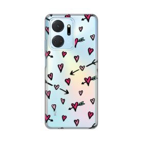 Silikonska futrola - maska print Skin za Huawei Honor X7a Heart Pattern.