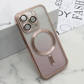 Futrola - maska GLITTER MAGSAFE za iPhone 15 Pro (6.1) roze (MS).