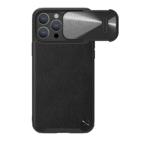 Futrola - maska Nillkin Cam Shield Leather S za iPhone 14 Pro Max (6.7) crna (MS).