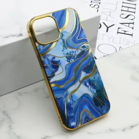 Futrola - maska MARBLE za iPhone 15 (6.1) plava (MS).