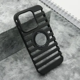 Futrola - maska LINES LOGO CUT za iPhone 15 Pro (6.1) crna (MS).