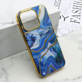 Futrola - maska MARBLE za iPhone 15 Pro (6.1) plava (MS).