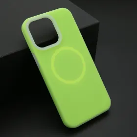 Futrola - maska PASTEL COLOR MagSafe za iPhone 15 Pro Max (6.7) zelena (MS).