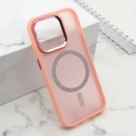 Futrola - maska SHINING MAGSAFE za iPhone 15 Pro (6.1) roze (MS).