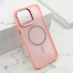 Futrola - maska SHINING MAGSAFE za iPhone 15 Pro Max (6.7) roze (MS).