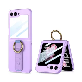 Futrola - maska STRAP RING CASE za Samsung F741B Galaxy Z Flip 6 5G ljubicasta (MS).