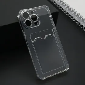 Futrola - maska Transparent CARD POCKET za iPhone 15 Pro Max (6.7) providna (MS).