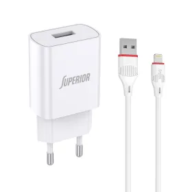 Kucni punjac Superior SU-P100 10.5W 2.1A Lightning beli (MS).