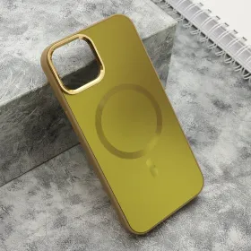 Futrola - maska COLOR METAL MagSafe za iPhone 13 (6.1) zlatna (MS).