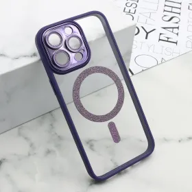 Futrola - maska DIAMOND MagSafe za iPhone 15 Pro Max (6.7) ljubicasta (MS).