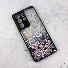 Futrola - maska Frame Glitter za Samsung G998B Galaxy S21 Ultra 5G crna.