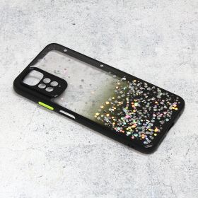 Futrola - maska Frame Glitter za Xiaomi Redmi Note 11/Redmi Note 11s crna.