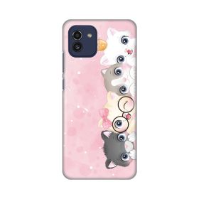 Silikonska futrola - maska print Skin za Samsung A035 Galaxy A03 Pink cats.