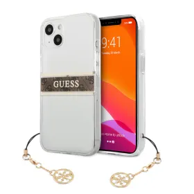 Futrola - maska Guess 4G Stripe Charm za iPhone 13 6.1 braon (GUHCP13MKB4GBR).