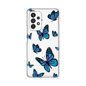 Silikonska futrola - maska print Skin za Samsung A536 Galaxy A53 5G Blue butterfly.