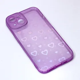 Futrola - maska Heart Color IMD za iPhone 14 6.1 ljubicasta.