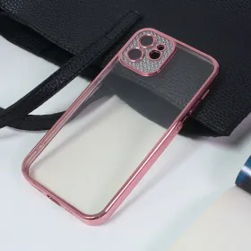 Futrola - maska Silikon Camera Diamond iPhone 12 6.1 roze.