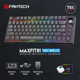 Tastatura Mehanicka Gaming Fantech MK910 RGB PBT Maxfit81 Frost Wireless crna (blue switch).