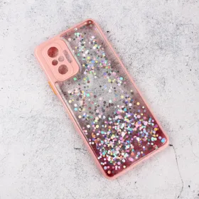 Futrola - maska Frame Glitter za Xiaomi Redmi Note 10 Pro/Redmi Note 10 Pro Max roze.