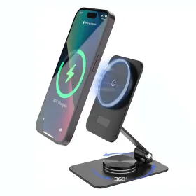 Kucni punjac Wireless 15W rotirajuci crni.