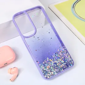 Futrola - maska Frame Glitter za Samsung A556 Galaxy A55 5G ljubicasta.