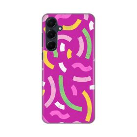 Silikonska futrola - maska print za Samsung A556 Galaxy A55 5G Happy Lines pink.