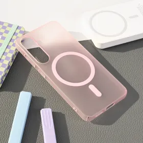 Futrola - maska Magsafe mat PC za Samsung S931 Galaxy S25 roze.