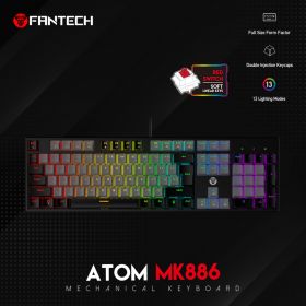 Tastatura Mehanicka Gaming Fantech MK886 RGB Atom siva (Red switch).