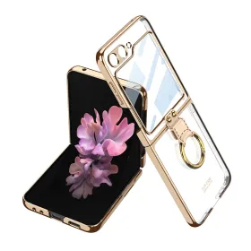 Futrola - maska RING LINES za Samsung F741B Galaxy Z Flip 6 5G zlatna (GKK case) (MS).