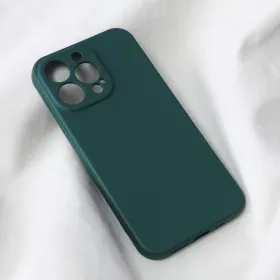 Futrola - maska Teracell Soft Velvet za iPhone 13 Pro 6.1 tamno zelena.