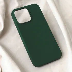 Futrola - maska Teracell Soft Velvet za iPhone 15 Pro Max 6.7 tamno zelena.