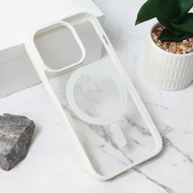 Futrola - maska Magsafe Frame Color za iPhone 15 Pro 6.1 bela.