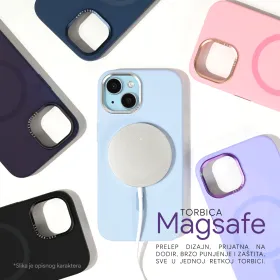 Futrola - maska Magsafe Pure Plus za iPhone 15 Pro 6.1 plava.
