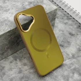 Futrola - maska COLOR METAL MagSafe za iPhone 16 (6.1) zlatna (MS).
