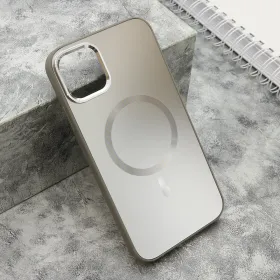Futrola - maska COLOR METAL MagSafe za iPhone 11 (6.1) srebrna (MS).