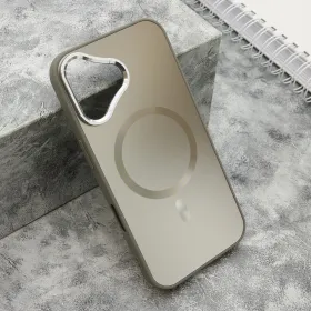 Futrola - maska COLOR METAL MagSafe za iPhone 16 (6.1) srebrna (MS).