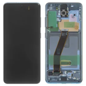 LCD ekran / displej za Samsung G980/Galaxy S20 + touch sreen + frame Blue Service Pack Original/GH82-22131D.