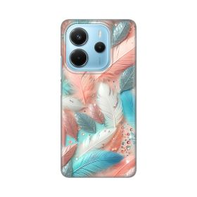 Silikonska futrola - maska print za Xiaomi Redmi Note 14 4G Pastel Feathers.