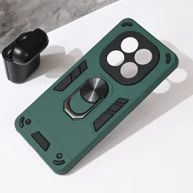 Futrola - maska Hard Ring za Xiaomi Redmi Note 14 Pro Plus 5G (EU) tamno zelena.