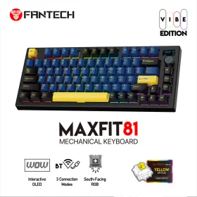 Tastatura Mehanicka Gaming Fantech MK910 RGB Vibe Maxfit 81 Grand Cobalt Wireless (Yellow switch).