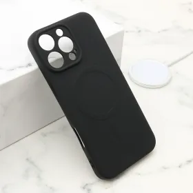 Futrola - maska VELVET TOUCH MagSafe za iPhone 16 Pro Max (6.9) crna (MS).