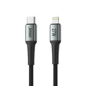 USB data kabl Superior SU-K101 pleteni 27W 3A Type C na Lightning 1m crni (MS).