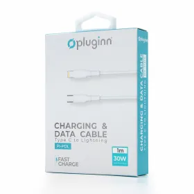 USB Data kabl Pluginn PI-PDL 30W Type C na Lightning beli 1m.