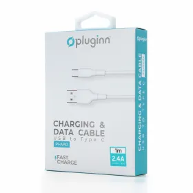 USB Data kabl Pluginn PI-APD 2.4A USB na Type C beli 1m.