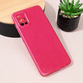 Futrola - maska Sparkle Dust za Samsung A715F Galaxy A71 tamno pink.