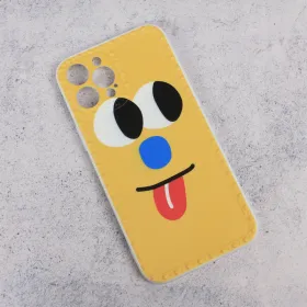 Futrola - maska Smile face za iPhone 12 Pro Max 6.7 zuta.