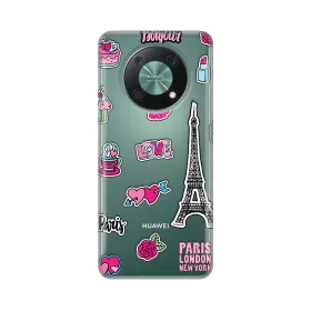 Silikonska futrola - maska print Skin za Huawei Nova Y90 Love Paris.