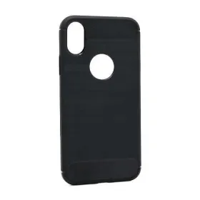 Silikonska futrola - maska BRUSHED za iPhone X/XS crna (MS).