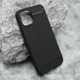 Silikonska futrola - maska BRUSHED za iPhone 12/12 Pro (6.1) crna (MS).